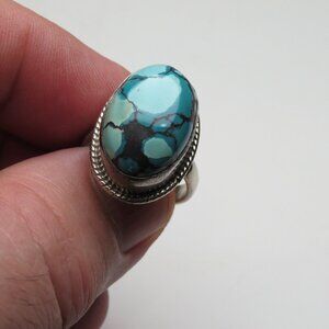 *925 Sterling Silver copper Turquoise Ring